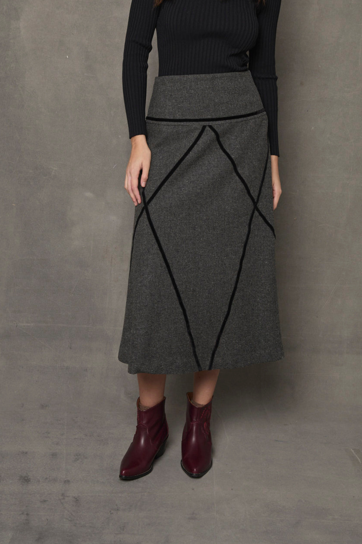 FALDA ROMBO SHETLAND MARENGO