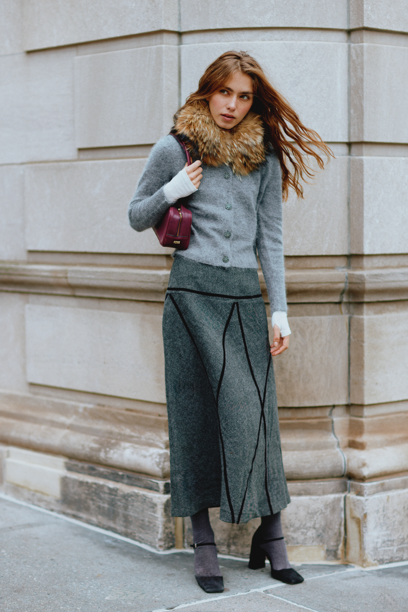 JUPE ROMBO SHETLAND MARENGO