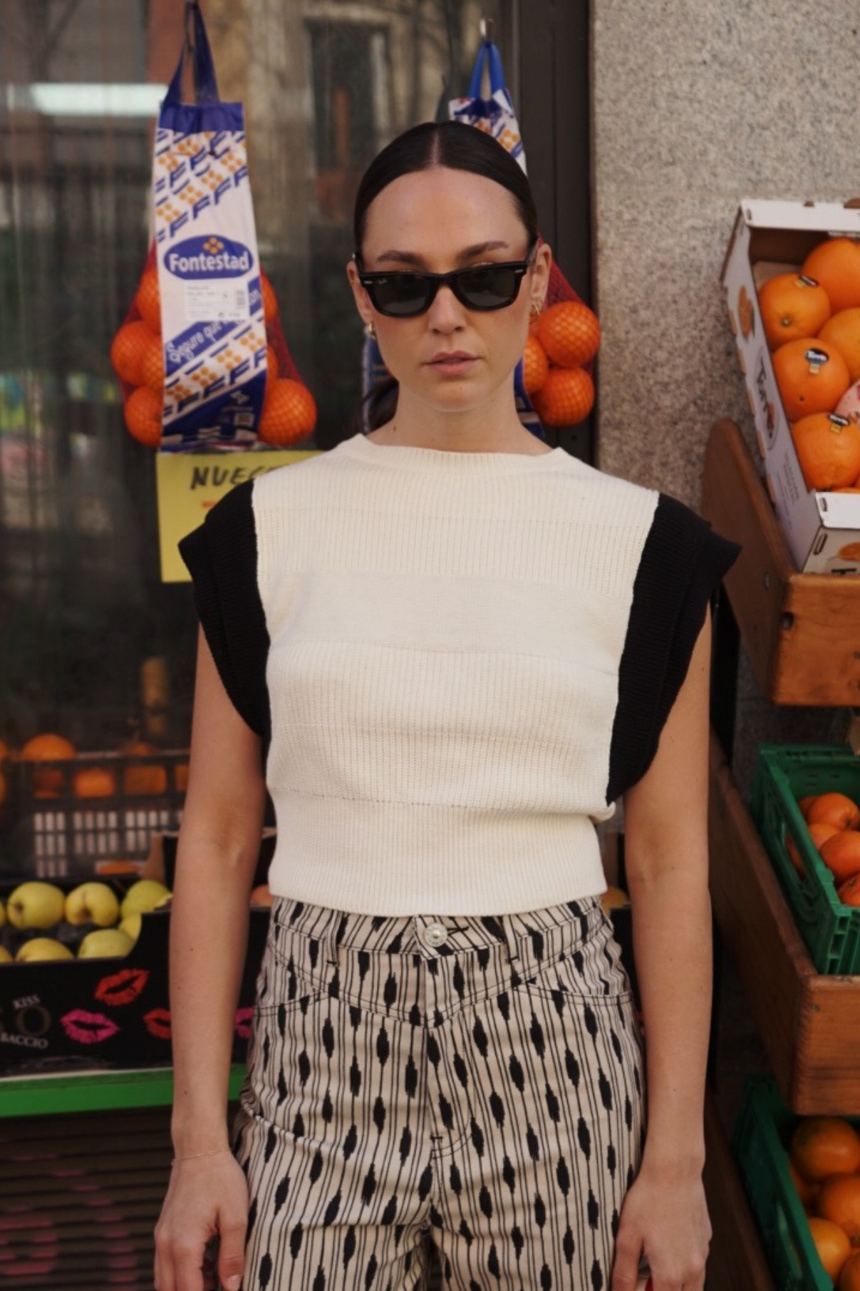 ORI KNITTED BICOLOUR TOP