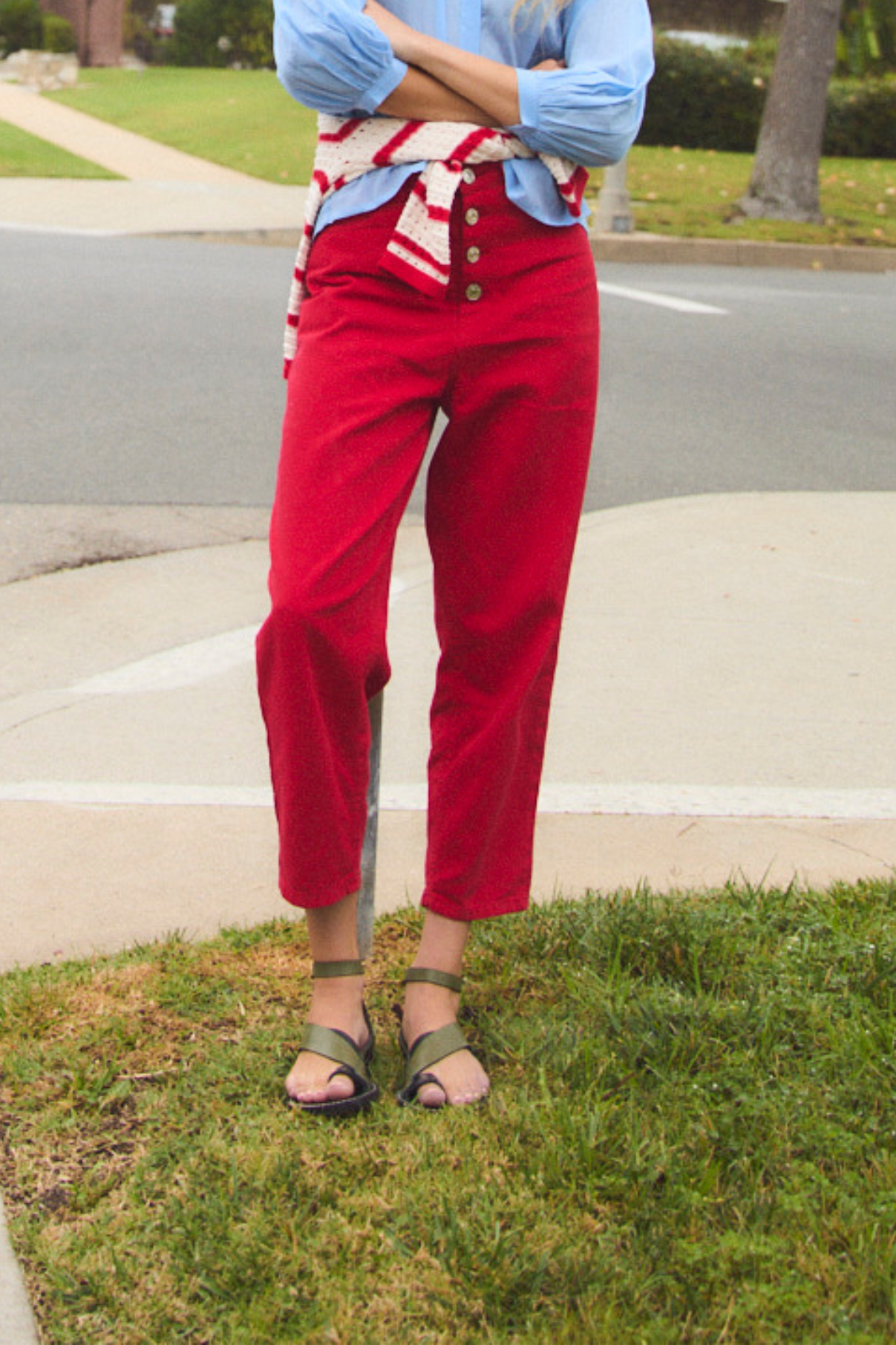 MALIBU TWILL RED JEANS