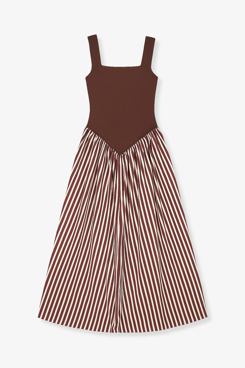 VESTIDO MARIA COMBINADO MARRÓN