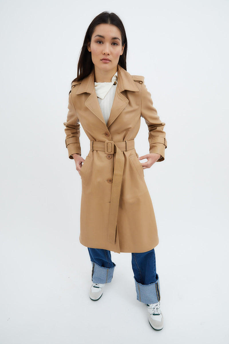 TRENCH COAT BASSET BEIGE LEATHER 