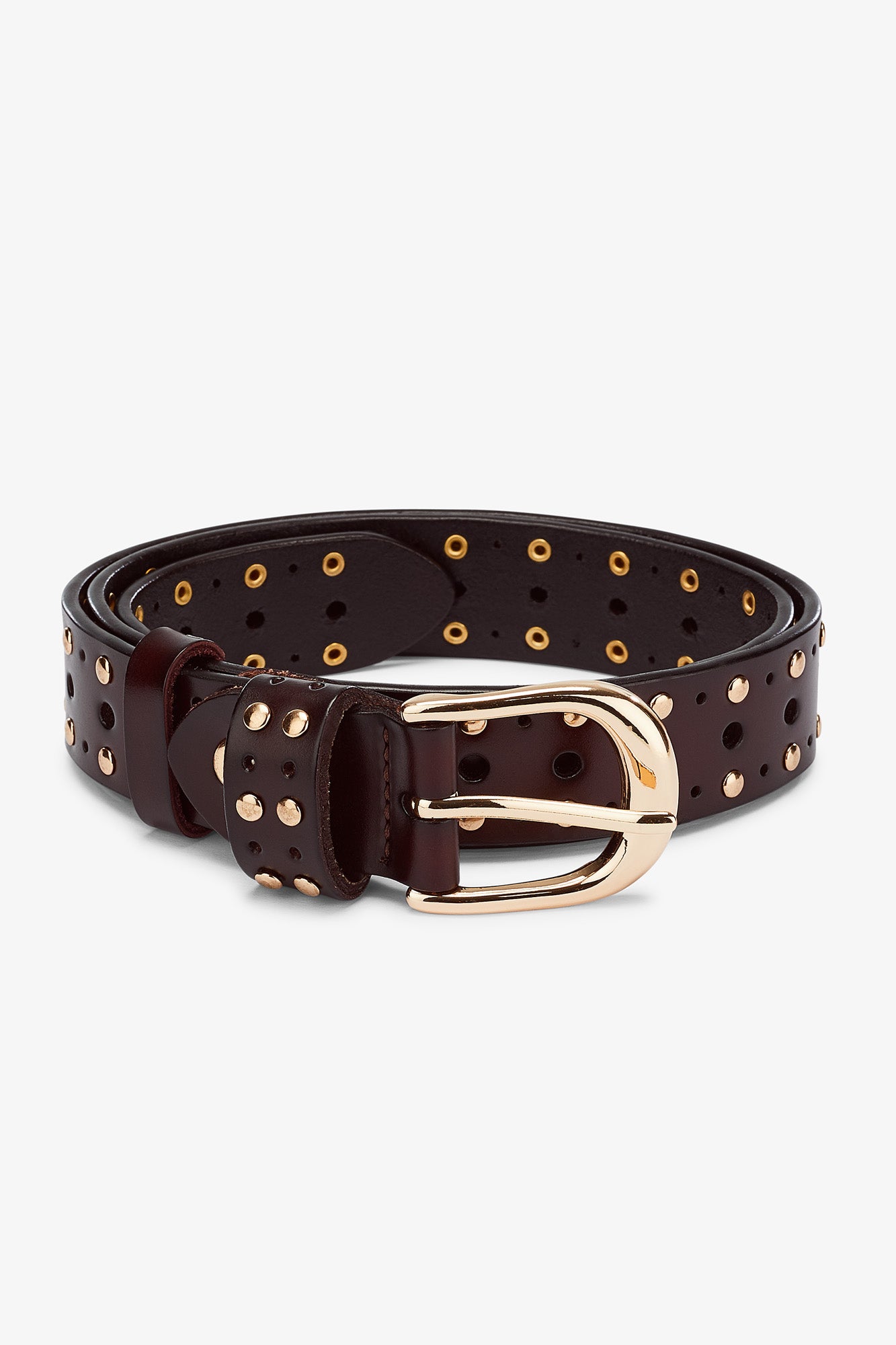 CEINTURE CLOUTEE MARRON