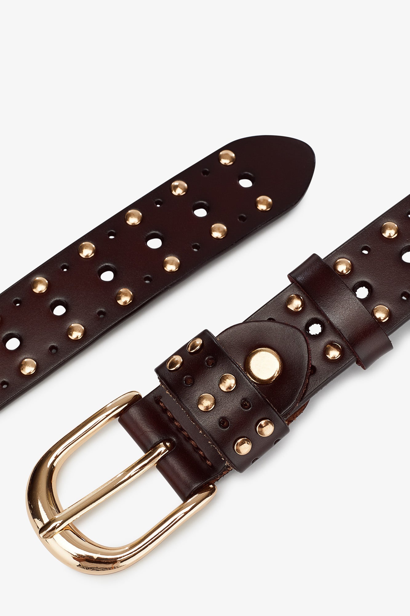 CEINTURE CLOUTEE MARRON